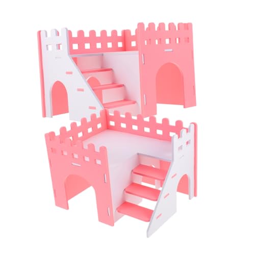 HEMOTON 2 Stück Doppelstöckiges Hamsterhaus mit Leiter Teiliges Versteck für Meerschweinchen und Kleine Haustiere Nagerhaus für Hamster und Ratten Sicher und Langlebig Fördert Spiel und von HEMOTON
