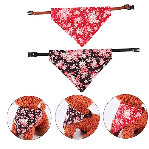 HEMOTON 2 Stück Dreieckstuch für Haustiere Katzenhalsbänder Welpe Schal farbig Bandanas Zubehör tierische bescherung pet Supplies Hundehalstuch Haustierkragen Hundehalsband Hundelätzchen von HEMOTON