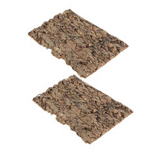 HEMOTON 2 Stück Fütterungsbox Terrarium zubehör zarte Aquarienrinde Reptilienbaumrinde Hintergrund für Reptilienbecken Rinde Terrarium Hintergrund Terrarienbaumrinde Light Brown von HEMOTON
