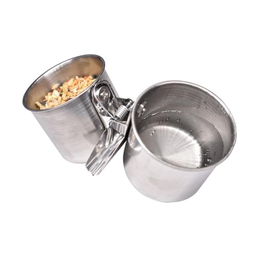 HEMOTON 2 Stück Futternapf Set für Vögel Teiliges Futter und Wasserbehälter Set für Papageien und Kleine Vögel Einfach zu Befestigen Reinigen Design für Tierkäfige von HEMOTON