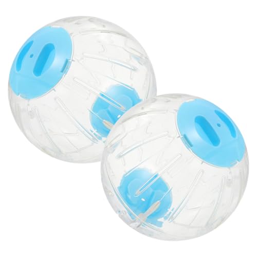 HEMOTON 2 Stück Hamster Übungsball Transparente Laufräder für Kleine Tiere mit Belüftungsöffnungen Einfach zu Reinigen Montieren für Zwerghamster und Meerschweinchen von HEMOTON