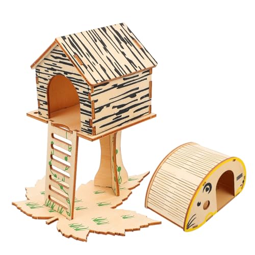 HEMOTON 2 Stück Hamsterhaus aus Teiliges Verstecktes Haustierversteck mit Kletterplattform und Treppe Kompakt und Platzsparend Vielseitiges Spielhaus für Zwerghamster und Kleine Kleintiere HEMOTON 2 Stück Hamsterhaus aus Teiliges Verstecktes Haustierversteck mit Kletterplattform und Treppe Kompakt und Platzsparend Vielseitiges Spielhaus für Zwerghamster und Kleine Kleintiere von HEMOTON
