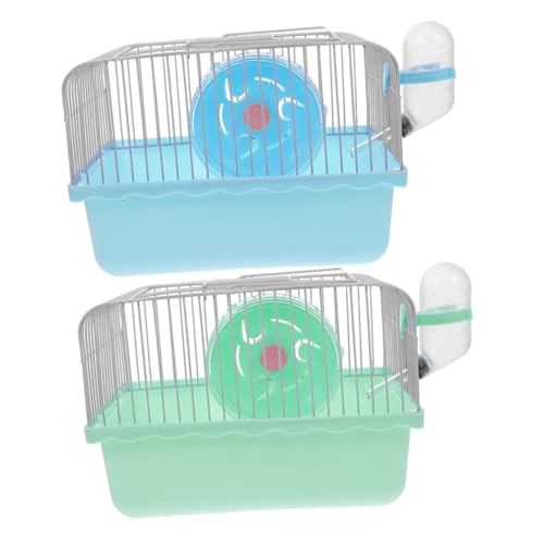 HEMOTON 2 Stück Hamsterkäfige mit Tragegriff Integrierte Trinkflasche und Laufrad Kleiner Tragbarer Kleintierkäfig für Hamster Mäuse und Kaninchen Robustes Leicht zu Reinigendes Design für HEMOTON 2 Stück Hamsterkäfige mit Tragegriff Integrierte Trinkflasche und Laufrad Kleiner Tragbarer Kleintierkäfig für Hamster Mäuse und Kaninchen Robustes Leicht zu Reinigendes Design für von HEMOTON