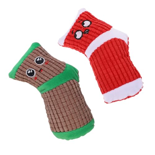 HEMOTON 2stücke Plüschhundespielzeug Quietschende Socken Hund Kauen Spielzeug Biss-beständig Haustier Molar Kauspielzeug Welpen Beißspielzeug von HEMOTON