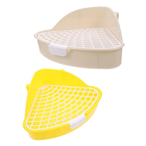 HEMOTON 2 Stück Haustier Toilette für Kleintiere Abnehmbare Kaninchen Toilette Hygienische Katzentoilette für Hamster Meerschweinchen und Haustiere Langlebig und Leicht zu Reinigen von HEMOTON
