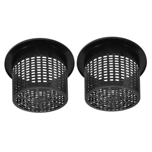 HEMOTON 2 Stück Hydroponischer Blumentopf Drinnen Gemüse Loch Gartennetztöpfe Drainage Wachsend Sämling Slot Kindergarten Pflanzen Anlage Netz Für Blumentöpfe Pflanzkorb Black Plastik von HEMOTON