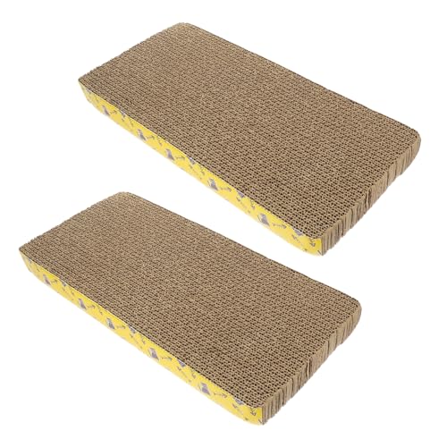 HEMOTON 2 Stück Katzen Kratzbrett aus Wellpappe Effektiver Möbel Schutz für Katzen Indoor für Kätzchen Kratzen und Üben von Krallen von HEMOTON