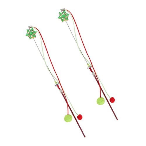 HEMOTON 2stücke Katzenspielzeug Haustierspielzeug Katzenangeln Katzentrainingsspielzeug Mit Glocken Und Kugelanhänger Für Kätzchen Und Katzen Jedes Alters Interaktives Spielzeug Zum Spring von HEMOTON