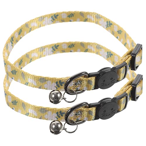 HEMOTON 2 Stück Katzenhalsband mit Glöckchen Verstellbare Sicherheits Halskrause für Katzen Atmungsaktiv und Komfortabel für Training von HEMOTON