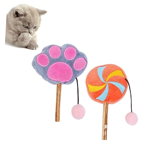 HEMOTON 2 Stück Katzenkrallen Lolli Pfote Interaktives Katzenplüsch Katzen Lolli Leckerli Kätzchen Katzenspielzeug Katzen Teaser Spielzeugstab Katzenspielzeug Katzen Lolli von HEMOTON