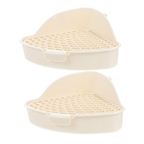 HEMOTON 2 Stück Kleintier Toilette mit Auslaufsicherem Design und Großer Kapazität Waschbare Hasen und Nagerstreu Schale mit Abnehmbarem Geeignet für Kaninchen Meerschweinchen Chinchilla von HEMOTON