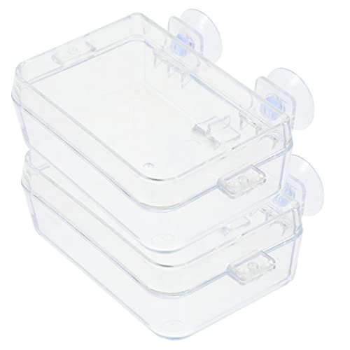 HEMOTON 2 Stück Reptilien Futterschalen mit Saugnapf Transparente Wassernäpfe für Reptilien Einfache für Bartagame Geckos und Andere Terrarienbewohner von HEMOTON
