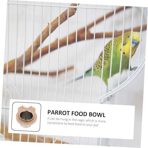 HEMOTON 2 Stück Teiliges Edelstahl Futter Wassernapf für Papageien mit Holzhalterung Hängender Vogelkäfig Napf für Futter und Trinken Geeignet für Wellensittiche und Andere Vögel HEMOTON 2 Stück Teiliges Edelstahl Futter Wassernapf für Papageien mit Holzhalterung Hängender Vogelkäfig Napf für Futter und Trinken Geeignet für Wellensittiche und Andere Vögel von HEMOTON