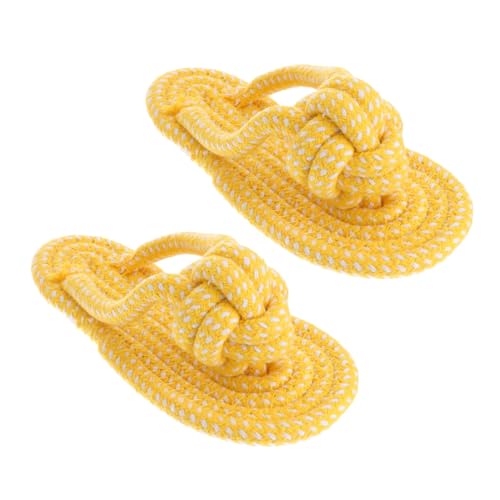 HEMOTON 2 Stück Teiliges Kauspielzeug für Hunde Baumwollseil Beißechtes Molaren Slipper Design zur Zahnpflege Interaktives Hundespielzeug für und Beschäftigung Zufällige Zufällige Farbe von HEMOTON