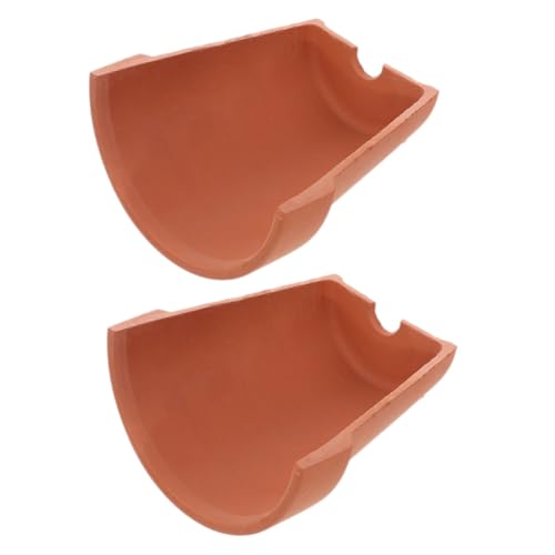 HEMOTON 2 Stück Turtle Hideout Terracotta Schildkröten Versteck mit Basking für Reptilien Sicherer Rückzugsort und Dekoratives Terrarien Zubehör für Schildkröten und Eidechsen von HEMOTON