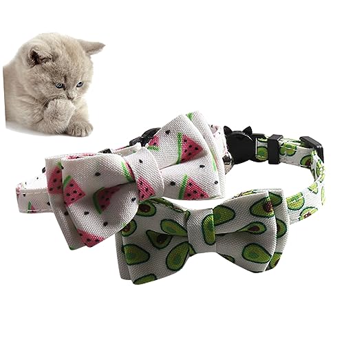 HEMOTON 2 Stück Verstellbare Katzenhalsbänder mit Glocke Niedliches Obst Design Weiß und Grün Langlebiges Material Einfach Auszuziehen Modisch für Haustierkatzen und Kätzchen HEMOTON 2 Stück Verstellbare Katzenhalsbänder mit Glocke Niedliches Obst Design Weiß und Grün Langlebiges Material Einfach Auszuziehen Modisch für Haustierkatzen und Kätzchen von HEMOTON