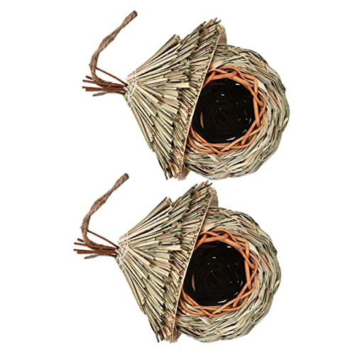HEMOTON 2 Stück Vogelnest aus Stroh hängend vogelhaus Papageiennest aus Stroh handgewebtes Vogelnest Papageienhaus Angebot an Gartenvögeln Sparrow Bird House Vogelnisthaus Gras HEMOTON 2 Stück Vogelnest aus Stroh hängend vogelhaus Papageiennest aus Stroh handgewebtes Vogelnest Papageienhaus Angebot an Gartenvögeln Sparrow Bird House Vogelnisthaus Gras von HEMOTON