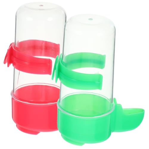 HEMOTON 2 Stück Vogeltrinkwasserfuttermittel Für Vögel Haustier Schüssel Vogelfütterer Hirsespray Für Papageifutter Vogel Wasserschale Papageien Hängend Plastik von HEMOTON