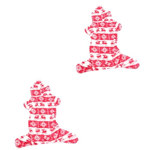 HEMOTON 2 Stück Weihnachtliches Hundekostüm XL aus Warmem Flanell mit Hirschmuster Vierbeiniger Wintermantel für Hunde Bequemes Pet Party Outfit für Outdoor und Fotosession von HEMOTON
