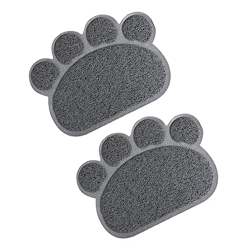 HEMOTON 2 Stück wasserdichte und gleitende Bodenmatte Lebensmittelmatte Haustier Katze für Futter und Wasser Katzenfütterungsmatte rutschfeste Hundeunterlage Katzenfuttermatte PVC Grau HEMOTON 2 Stück wasserdichte und gleitende Bodenmatte Lebensmittelmatte Haustier Katze für Futter und Wasser Katzenfütterungsmatte rutschfeste Hundeunterlage Katzenfuttermatte PVC Grau von HEMOTON