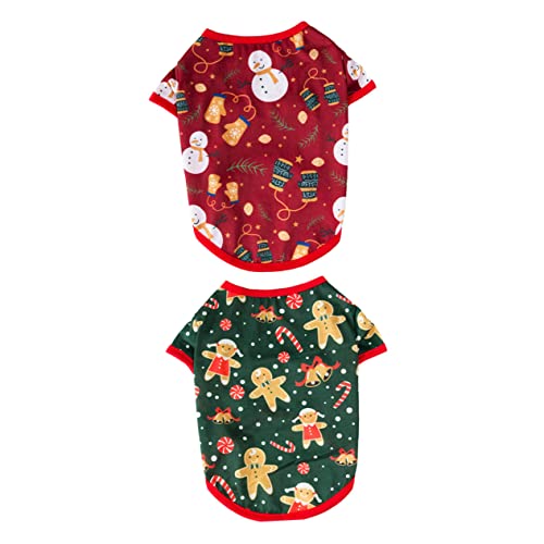 HEMOTON 2 Teilige Kleidung Für Haustiere Weihnachts Hundepyjama Welpen Weihnachtskleid Dackel Hundekleider Cartoon Hundekleidung Welpen Pyjama Hundezubehör Kleine Weihnachts Hunde von HEMOTON