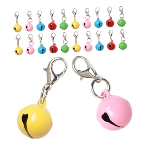 HEMOTON 20 Stück Glöckchen Für Katzen- Und Hundehalsbänder, Bunte Mini-glöckchen Zum Basteln, Kleine Glöckchen Mit Verschlüssen, Halsbandzubehör Für Die Herstellung Von Schlüsselanhängern von HEMOTON