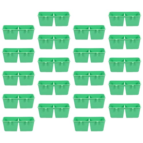 HEMOTON 20 Stück Vogelfutterbox Futternapf für Vögel Vogelkäfig Papagei Futterschale für Vögel Schüssel Futtermittel für Vögel Vogelwassernapf aus Kunststoff Plastik Green von HEMOTON