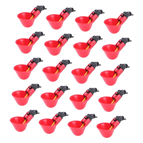 HEMOTON 20 Stück Wassertrinker pet Water Bowl Wasserschale für Haustiere Automatische Tränke für Geflügel Trinknapf für Tauben Trinkbecher für Geflügelwasser Taubentrinker rot von HEMOTON