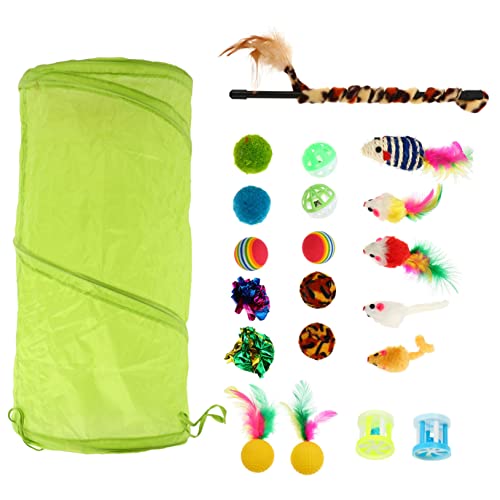 HEMOTON 21 Stück lustiges Katzenspielzeug neckisch Zauberstab hoch Haustier interaktives katzenspielzeug Interactive cat Toy Katzen-Teaser-Stick zum Necken von Katzen Plastik von HEMOTON