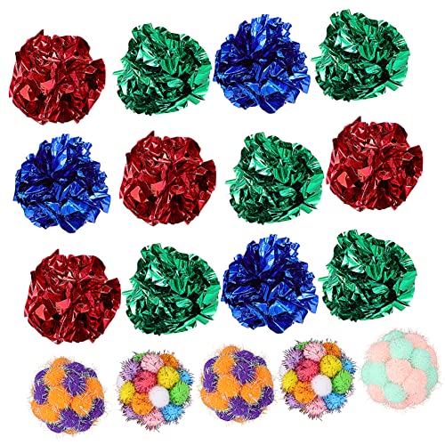 HEMOTON 25 Stück Plüschspielzeugbälle Katzenspielzeugbälle Katzenspielzeug Katzenbälle Interaktiver Katzenspielzeugball Katzen Bereicherungsspielzeug Weiches Haustierspielzeug von HEMOTON