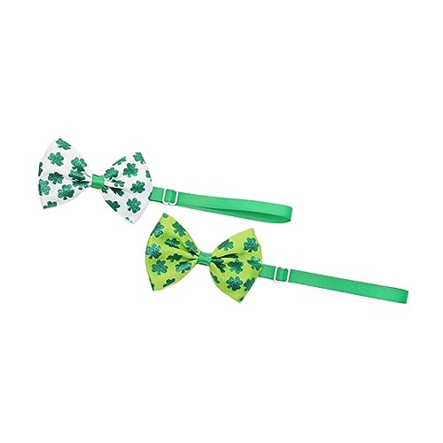 HEMOTON 2Stücke Patrick's Day Haustier Fliege Kostüm Grüne Und Weiße Party Für Katzen Für Feiertagsfeiern Und Festlichkeiten von HEMOTON