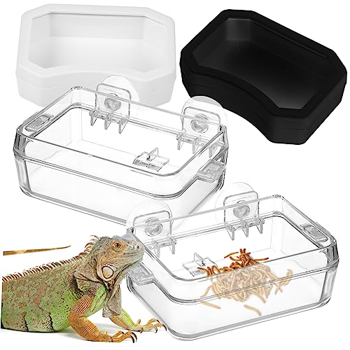 HEMOTON 2Stücke Reptilien Futter und Wasserschale Eskapismus Design für Eidechsen Bartagamen und Geckos aus Strapazierfähigem Material Transparent von HEMOTON