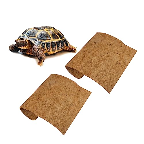 HEMOTON 2Stücke Reptilienmatte aus Natürlicher Kokosnussfaser Atmungsaktive Bettwäsche für Schildkröten und Andere Haustiere Antiparasitäre Eigenschaften von HEMOTON