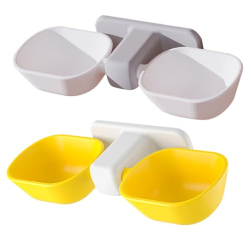 HEMOTON 2Stücke Wandmontierter Pet Feeder Katzenfutter Und Trinkschale Abnehmbares Design Ergonomisch Für Haustiere Zur Vermeidung Von Feuchtigkeit von HEMOTON