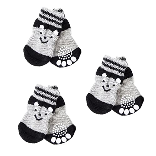 HEMOTON 3 Paare Hundeschuh Socken Haustierfuß Pfote Hundeschuhe wasserdichte Hundestiefel Hundesocke Slip Socken Für Hunde Hundespielzeug Nagelknipser Für Hunde Bausatz Greifer Baumwolle von HEMOTON