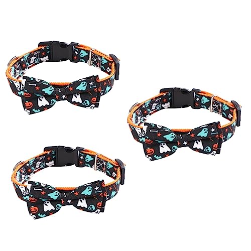 HEMOTON 3 Stck. Halloween Pet Collar mit Verstellbarem Verschluss und Schleifen Schwarzes Katzen und Hundehalsband für Outdoor Party Hochzeit und Wettbewerb Modisches Haustierzubehör für von HEMOTON
