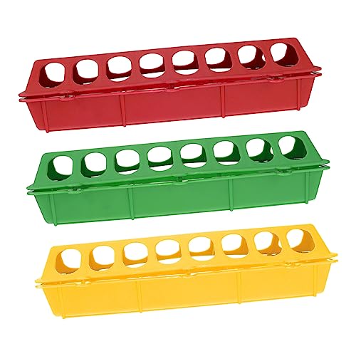 HEMOTON 3 Stück Anti-Swing-essenstrog Klein Futterspender Im Freien Wachtel-Feeder Geflügelfutterautomaten Für Draußen Fütterung Futterautomat Für Vögel Tablett Plastik Zufällige Farbe von HEMOTON