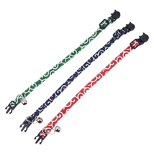 HEMOTON 3 Stück Einstellbares Katzenhalsband mit Glocke Teiliges Kit für Kätzchen und Hautfreundlich für Stilvolle Haustiere von HEMOTON