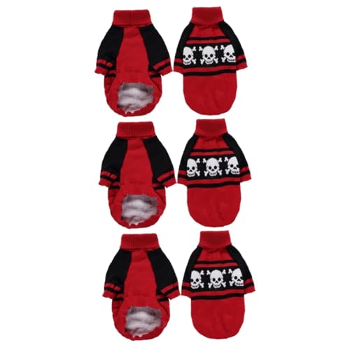 HEMOTON 3 Stück Halloween Hunde Kostüm Schädel Design Rotes Haustier Cosplay Outfit für Party Fotoaufnahme HEMOTON 3 Stück Halloween Hunde Kostüm Schädel Design Rotes Haustier Cosplay Outfit für Party Fotoaufnahme von HEMOTON