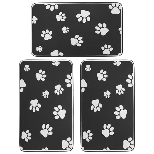 HEMOTON 3 Stück Haustier Futtermatte und rutschfest Schnelltrocknend Minimalistisches Design für Hunde und Katzen für Futter und Wassernäpfe von HEMOTON