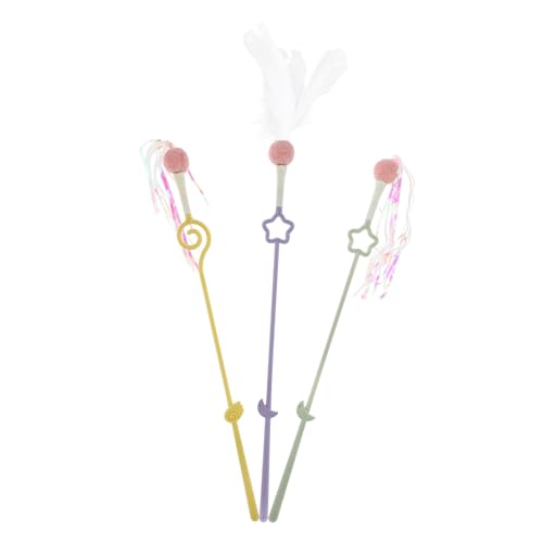 HEMOTON 3 Stück Katzenspielzeug mit Federn Katzenspielzeug interaktiv Kätzchen Katzenübung Plaudern Katzen-Teaser-Stick Interaktives für Katzen Haarball HEMOTON 3 Stück Katzenspielzeug mit Federn Katzenspielzeug interaktiv Kätzchen Katzenübung Plaudern Katzen-Teaser-Stick Interaktives für Katzen Haarball von HEMOTON