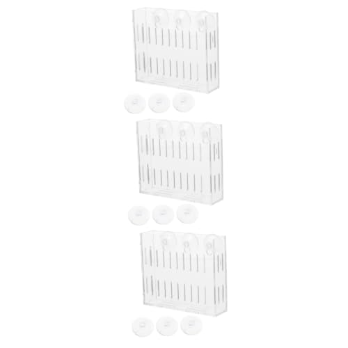 HEMOTON 3 Stück Klare Aquarien Pflanzenhalter mit Doppel Saugnapf Stabiles Korallen Rack für Süßwasser und Meerwasserfische Platzsparender Acrylhalter für Kleine Wasserpflanzen und von HEMOTON