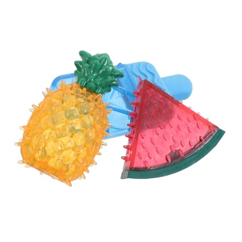 HEMOTON 3 Stück Teiliges Hundekauspielzeug zum Kühlen und Zahnpflegen Gefrierbares Welpen Beißspielzeug aus Strapazierfähigem TPR in Sommerfrucht Design Wassermelone Ananas Gefrorenes von HEMOTON