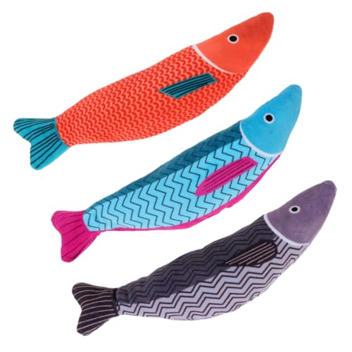 HEMOTON 3 Stück Teiliges Katzenminzespielzeug Plüsch Fischspielzeug mit Quietscher für Katzen Design Leuchtenden Sicheres Material für Ausgelassene Spielstunden HEMOTON 3 Stück Teiliges Katzenminzespielzeug Plüsch Fischspielzeug mit Quietscher für Katzen Design Leuchtenden Sicheres Material für Ausgelassene Spielstunden von HEMOTON