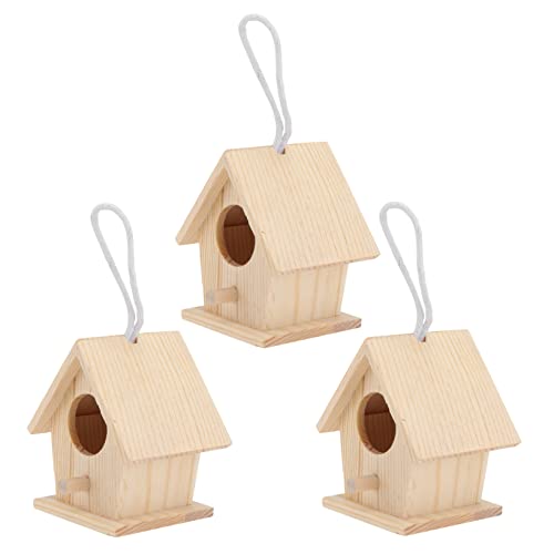 HEMOTON 3 Stück Vogelnest Dekoration Vögel Nest Dekoratives Nest Vogelhaus Ornamente Miniatur Groß Dekorative Vogelhäuser Vogelhäuschen Zum Aufhängen Im Freien Außendekorationen Klein Holz von HEMOTON