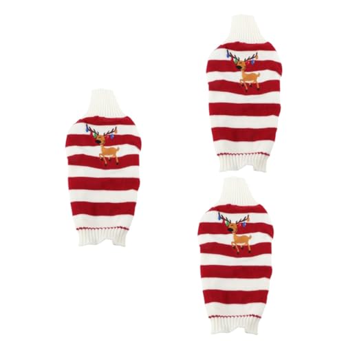 HEMOTON 3 Stück Weihnachtspullover für Hunde Rot Elk Strickpullover Ärmel Warmer Haustierpullover für Kleine bis Mittlere Hunde Festliche Winterkleidung für Welpen HEMOTON 3 Stück Weihnachtspullover für Hunde Rot Elk Strickpullover Ärmel Warmer Haustierpullover für Kleine bis Mittlere Hunde Festliche Winterkleidung für Welpen von HEMOTON