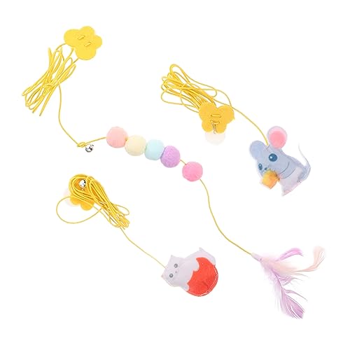 HEMOTON 3stücke Mäuse Für Katzen Als Plüsch-Neck-Spielzeug Lustige Teaser Mit Neck-hänge Interaktive Neck-schaukeln Für Haustiere Selbstspiel-Neck-hänge Neck-Spielzeug Für Katzen von HEMOTON