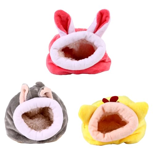 HEMOTON 3Stücke Warmes Haustierbett für Kleine Teiliges Nest für Hamster Meerschweinchen Gemütliche für Winter Kuscheliges Zubehör für Haustiere von HEMOTON