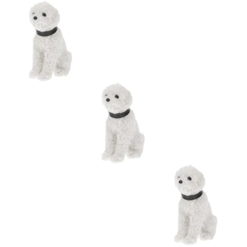 HEMOTON 3st Simulationswelpe Welpen Kuscheltiere Cartoon-Spielzeug Plüschspielzeug Für Hunde Hundeschmuck Plüsch Welpen Ausgestopftes Hundetier Welpenspielzeug Weiß Geschenk Plastik von HEMOTON