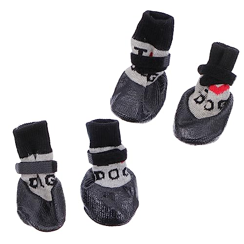 HEMOTON 4 Stück Anti-rutschhund-Schuhe Sockenschuhe Haustierstiefel Hundeschuhe Socke Welpenschuhe Socke Welpensocken Welpenstiefel Anti-rutsch-Stiefel Für Hunde Garn Black HEMOTON 4 Stück Anti-rutschhund-Schuhe Sockenschuhe Haustierstiefel Hundeschuhe Socke Welpenschuhe Socke Welpensocken Welpenstiefel Anti-rutsch-Stiefel Für Hunde Garn Black von HEMOTON